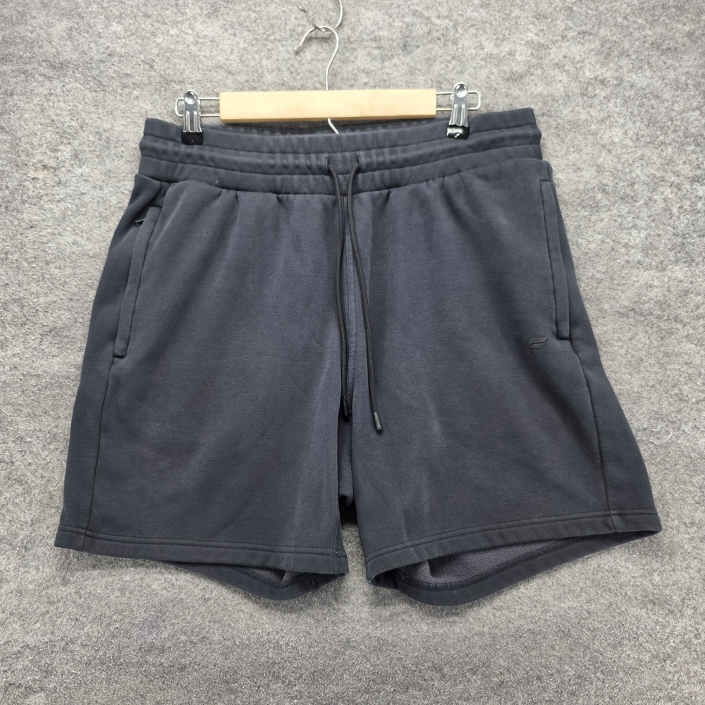 Fabletics Sweat Shorts Mens L Gray Fleece 7 Inseam Pockets Drawstring Stretch